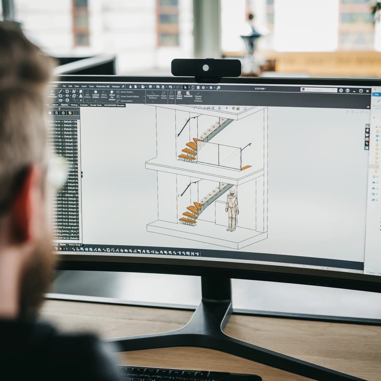 Ontwerp stalen trap in 3D